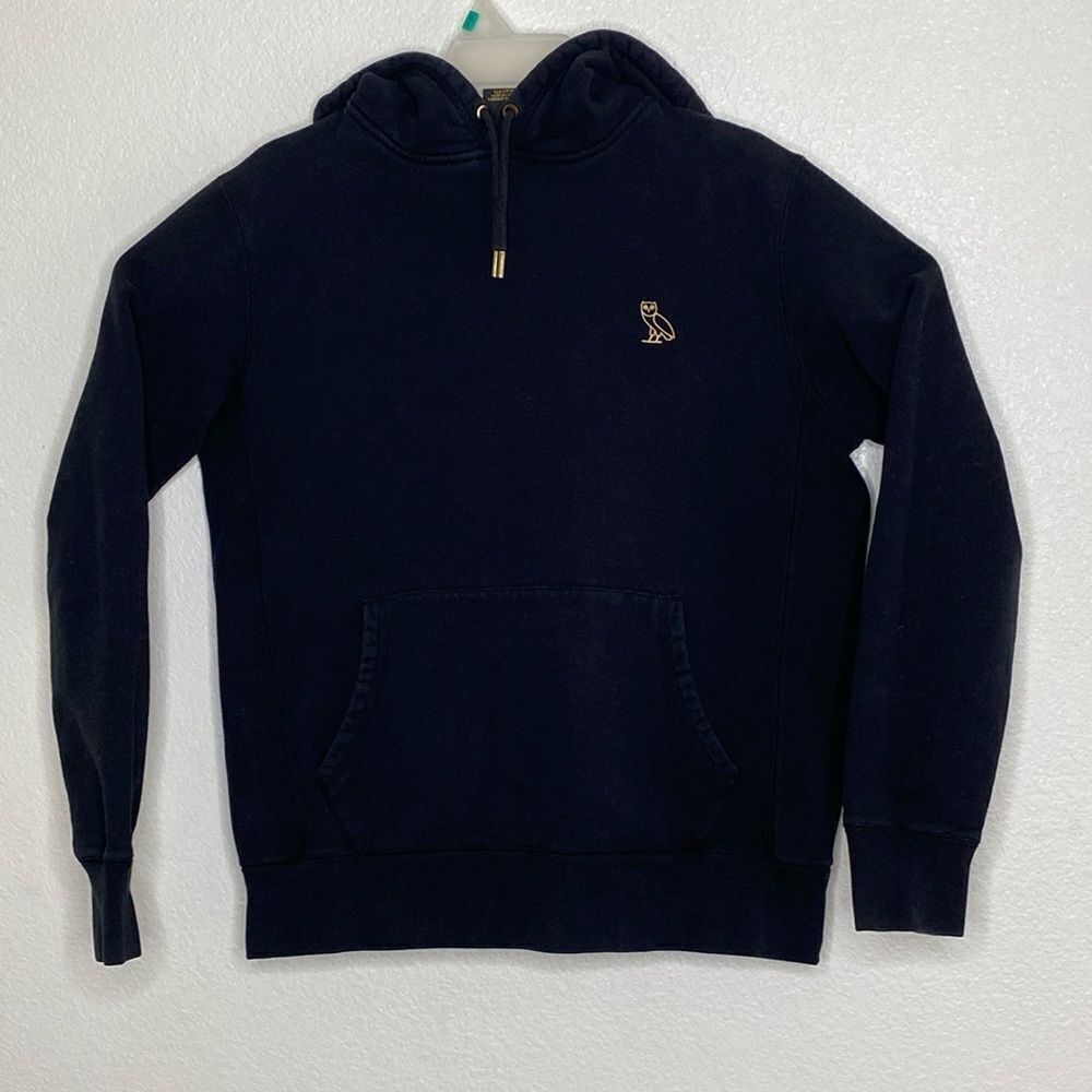 DRAKE OVO October’s Very Own Black Super Thick Pullover Hoodie with Owl Logo M